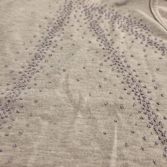 Lane Bryant Gray‎ Embellished Short Sleeve Round Neck Top - Picture 5 of 9